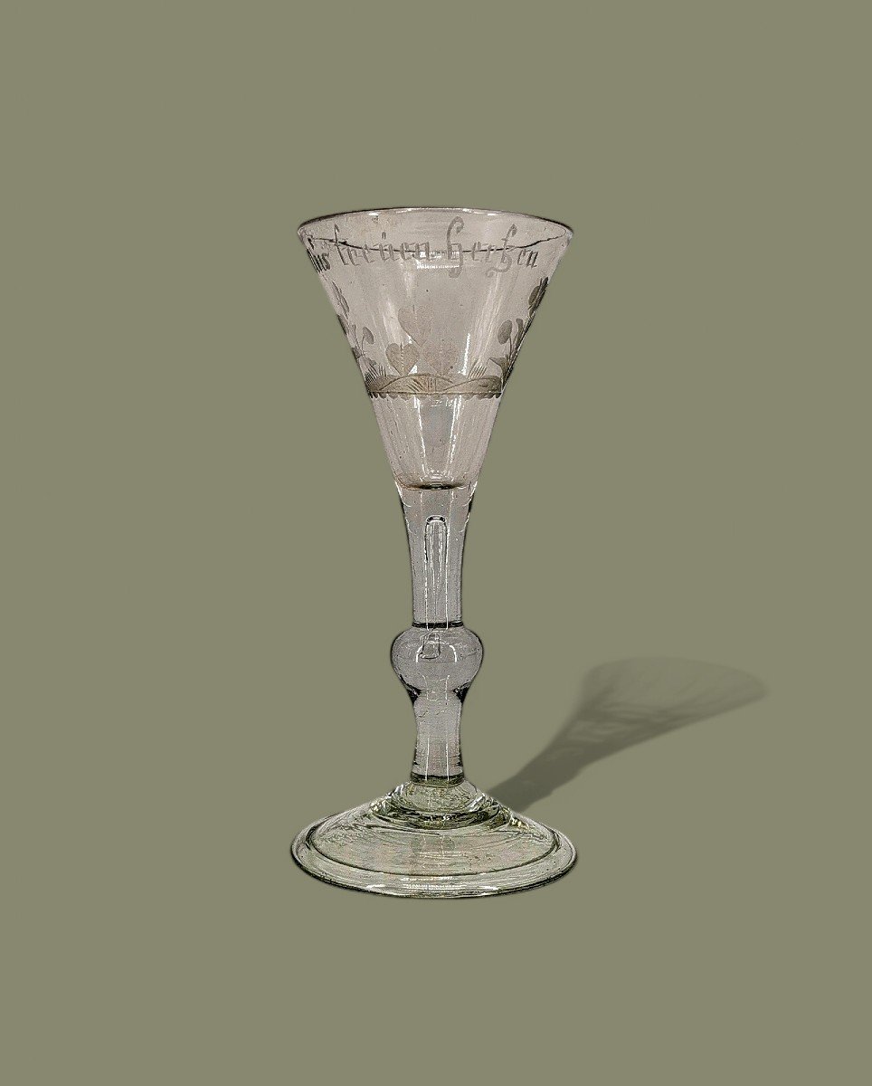 Verre à Pied - Cristal Soufflé XVIII ème - Verrerie Allemande 