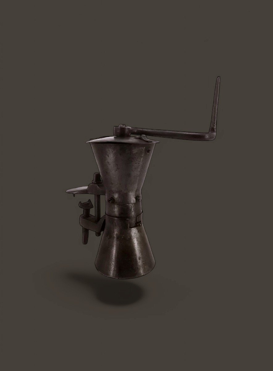 Wrought Iron Coffee Grinder - Hourglass Shape - 17th/18th Century Curiosity 