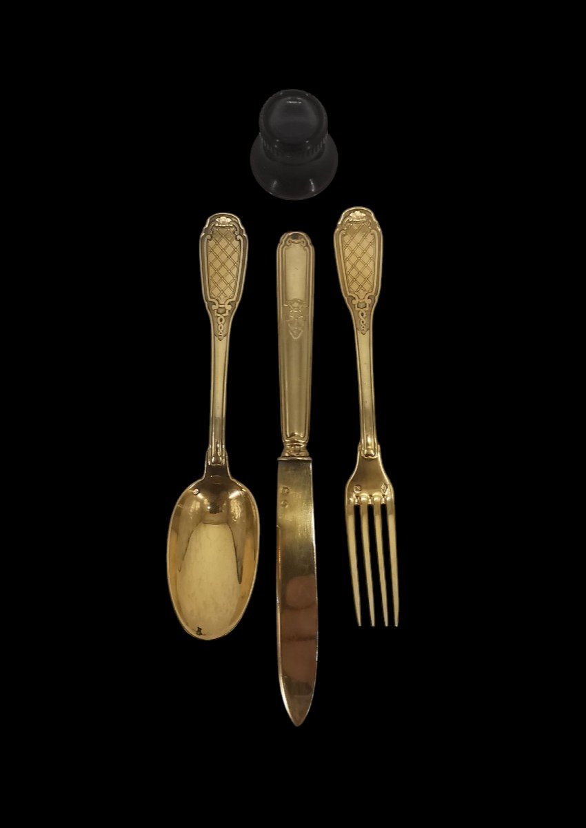 Silverware Service - Silver-gilt Cutlery - 19th Century Tableware -photo-7