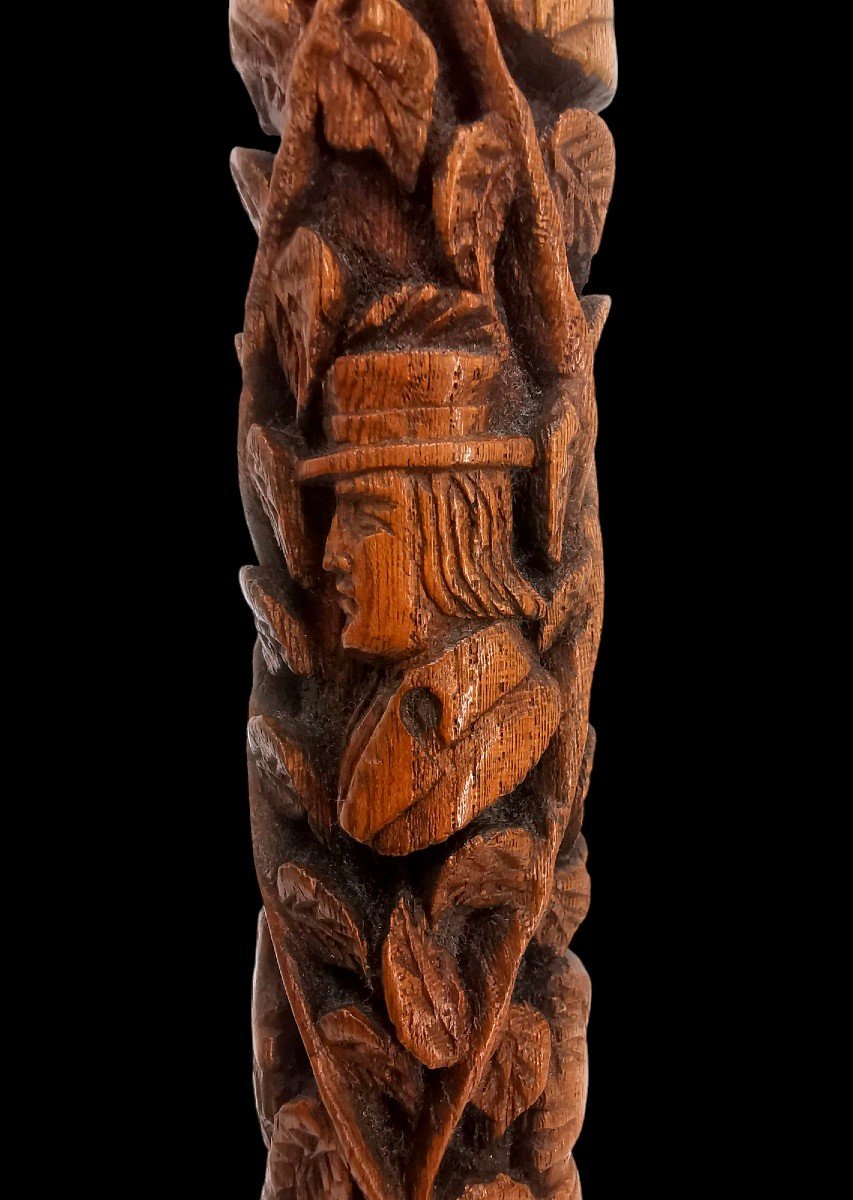 Collectible Cane - Carved In High Reliefs - Historical Decor 18th / 19th Century -photo-3