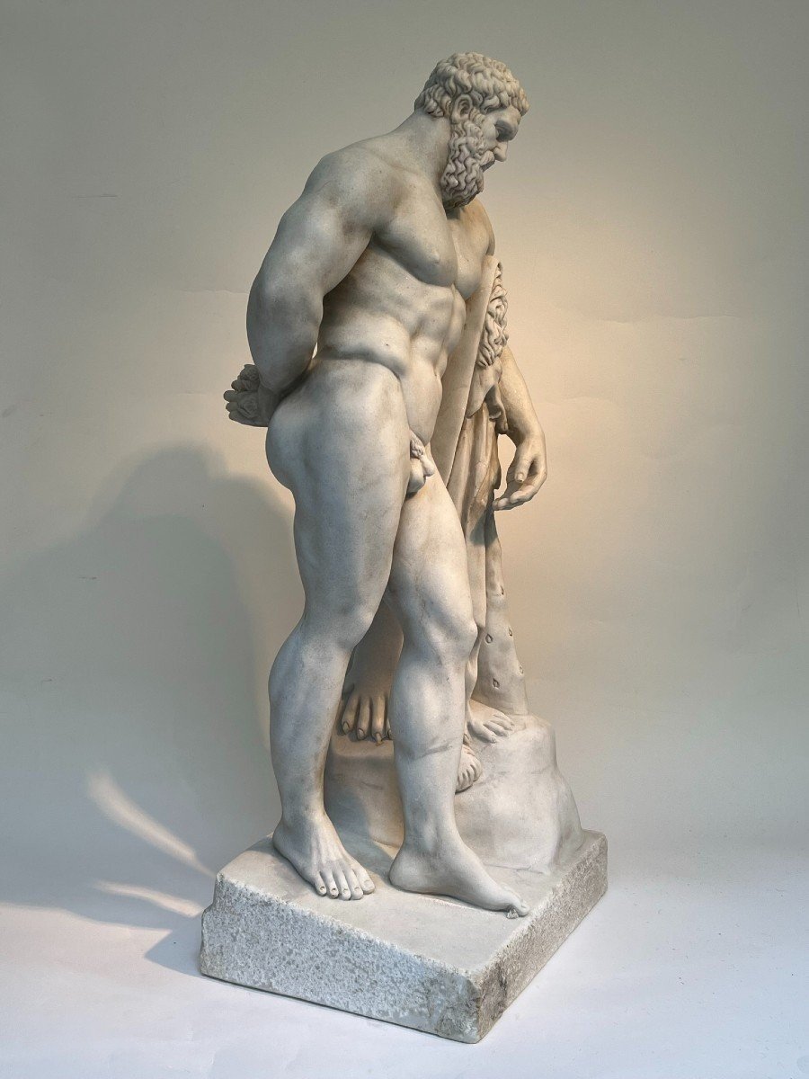 Hercules Farnese, White Marble, Late 19th Century.-photo-2