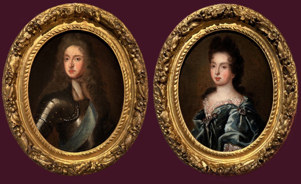 Portrait de Louis IV Henri de Bourdon-Condé et Marie-Anne de Bourbon-Conti. (fin XVIIème)