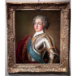 Portrait de Louis XV, Roi de France et de Navarre d'après J.B Van Loo XVIIIème siècle.