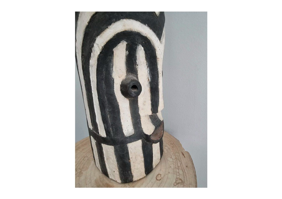 African Mask Wood.black White Songye-photo-8