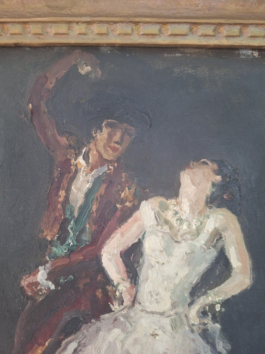 Huile Sur Bois Marcel Cosson Flamenco-photo-2