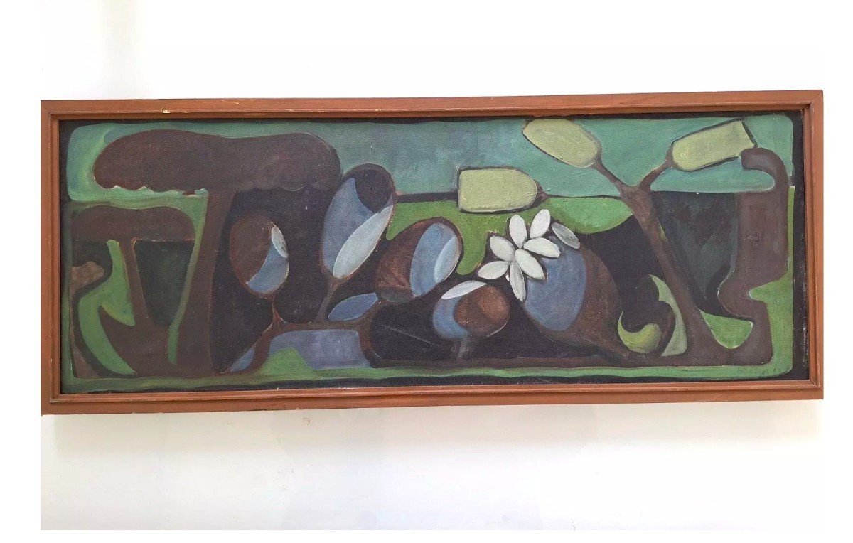 Painting Hst Modern Abstract Still Life Framed Painting Signed Hermann Böbel