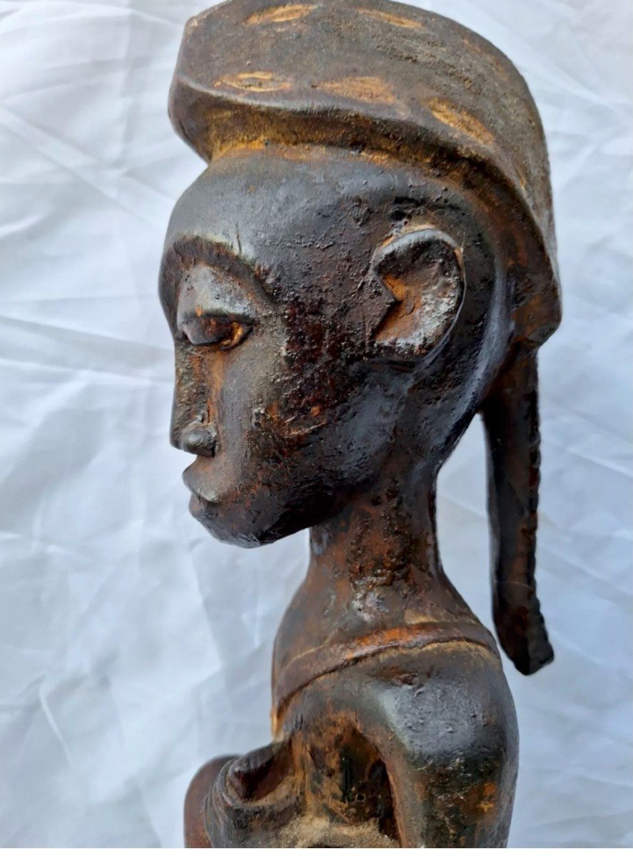 Statue Africaine En Bois. Sculpture Baoule-photo-2