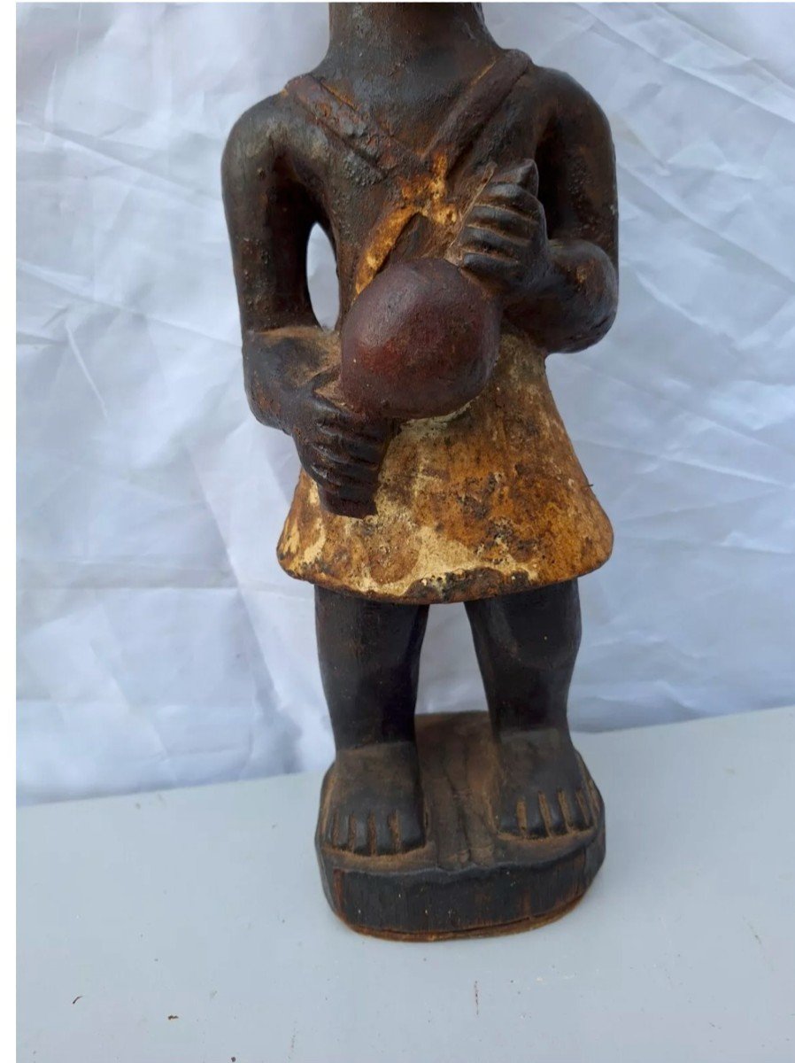 Statue Africaine En Bois. Sculpture Baoule-photo-1