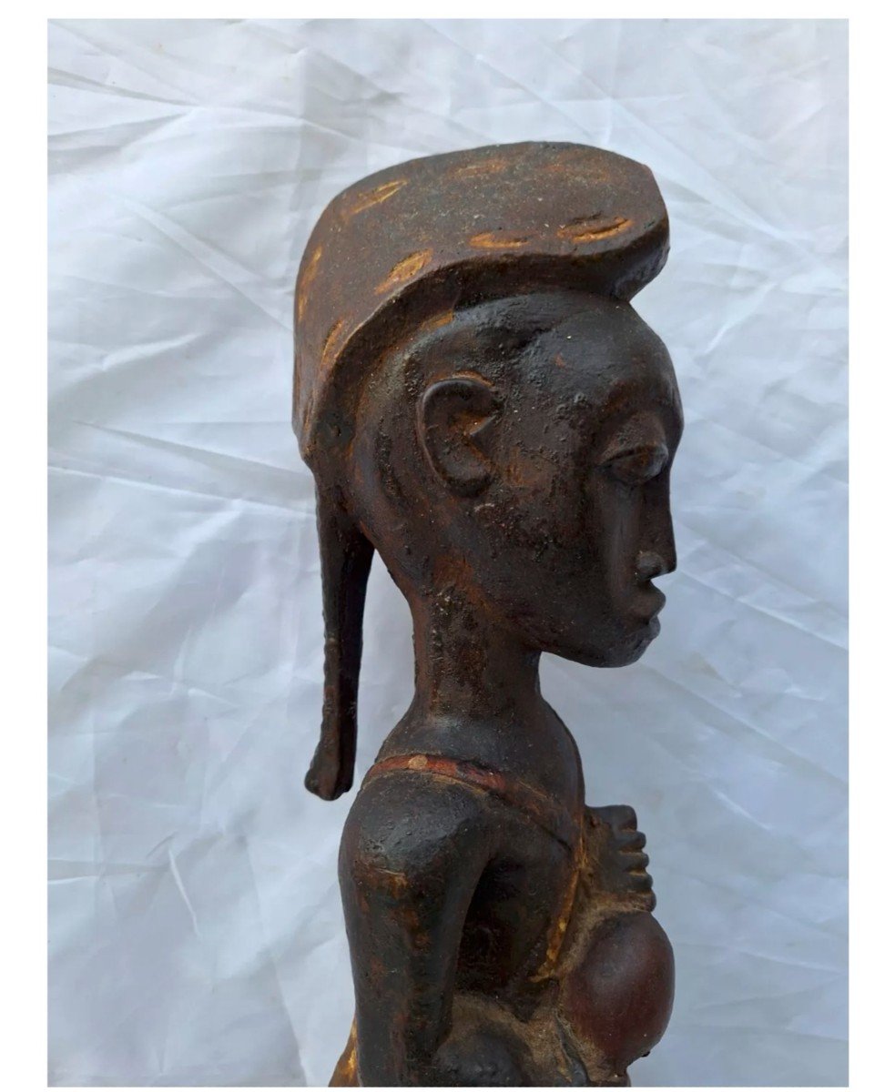 Statue Africaine En Bois. Sculpture Baoule-photo-3