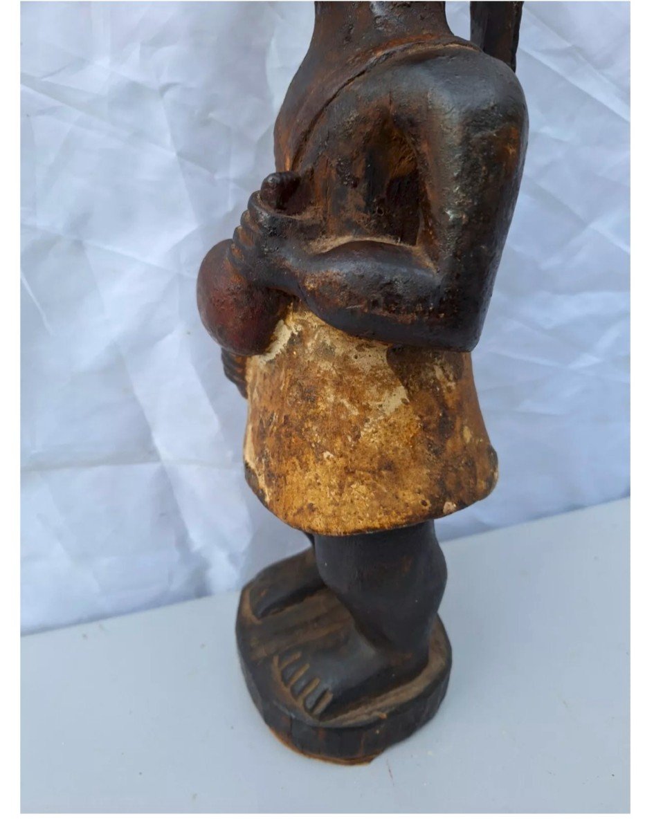 Statue Africaine En Bois. Sculpture Baoule-photo-4