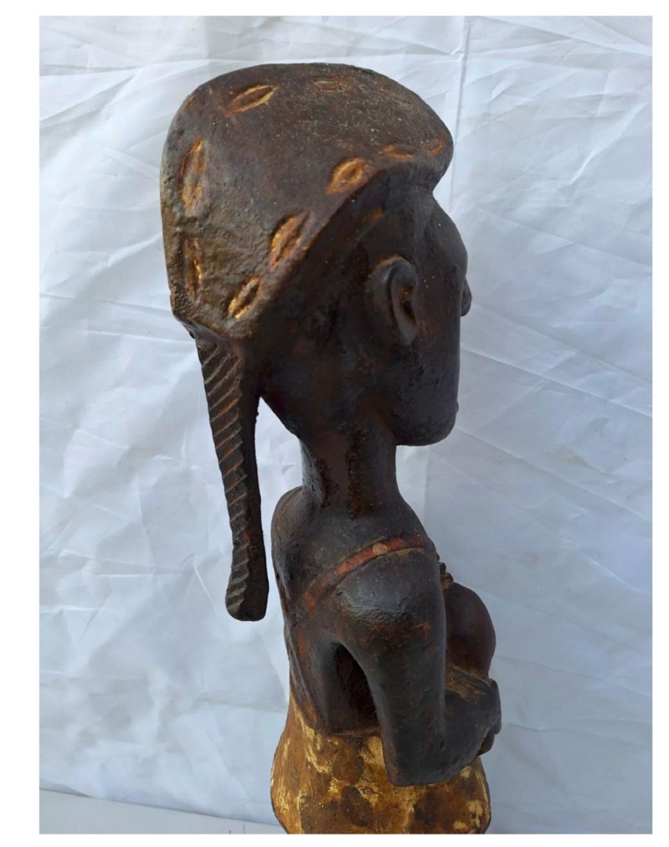 Statue Africaine En Bois. Sculpture Baoule-photo-5