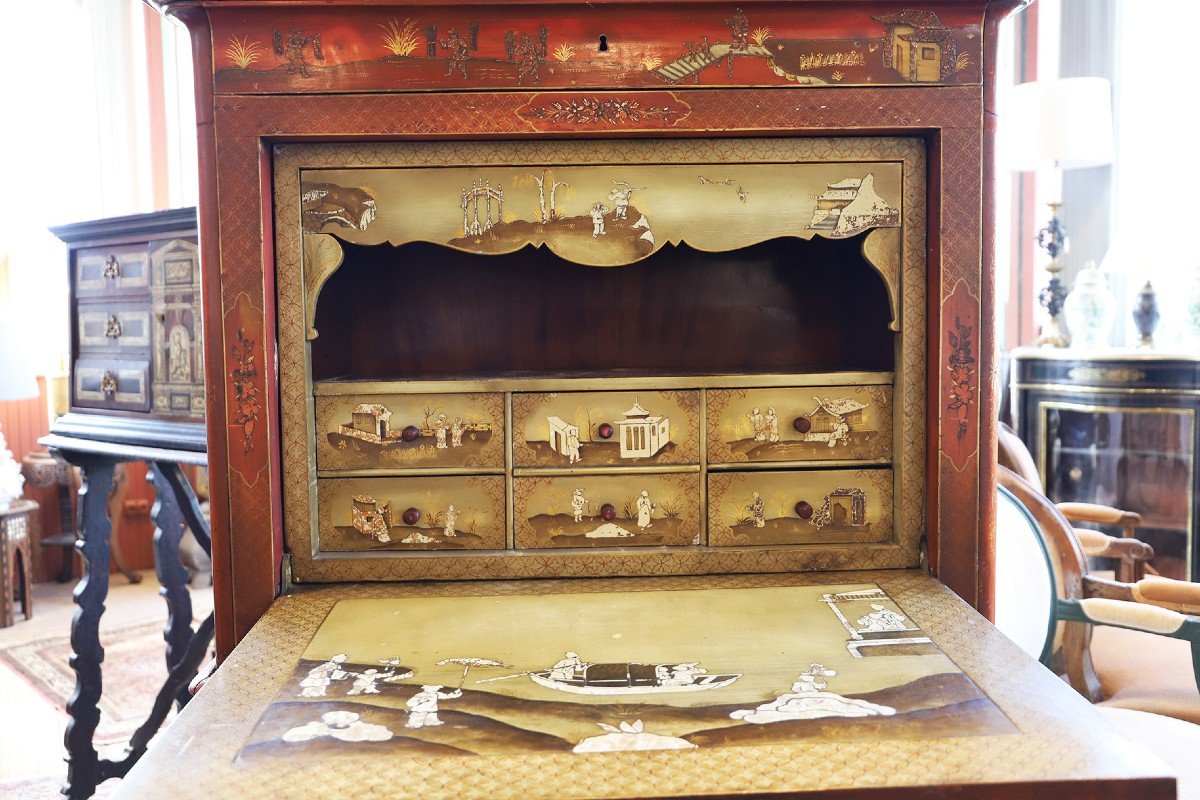 French Chinese Lacquer Cabinet-photo-5