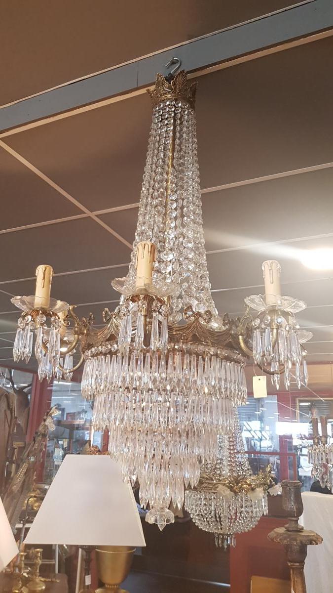 Large Chandelier XX In Bronze And Crystal-photo-2