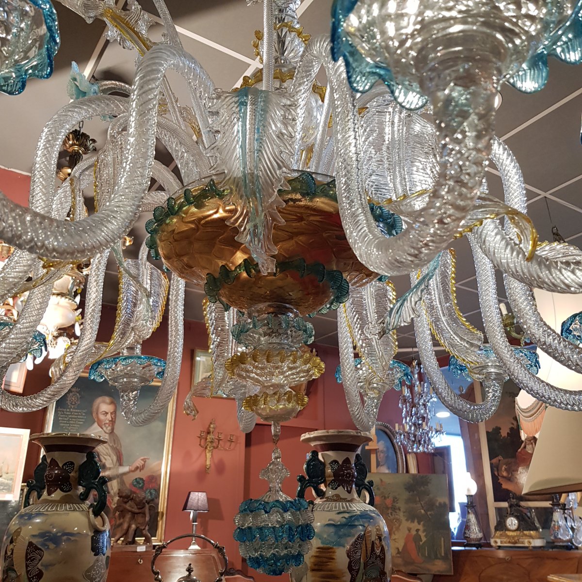 Venetian Glass Chandelier, Murano-photo-3