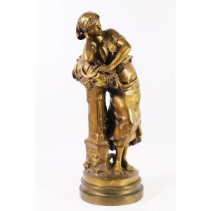 Bronze " Jeune Femme " De Mathurin Moreau