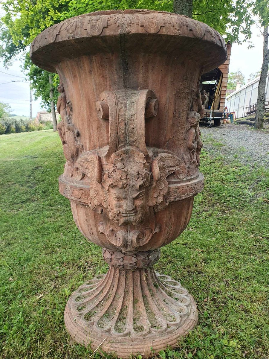 Monumental Vase Balustre - Terre Cuite - XXème-photo-3