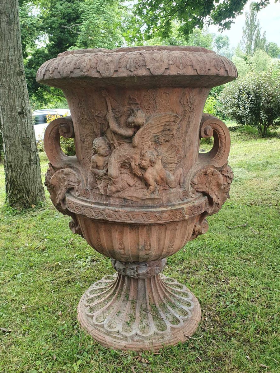 Monumental Vase Balustre - Terre Cuite - XXème