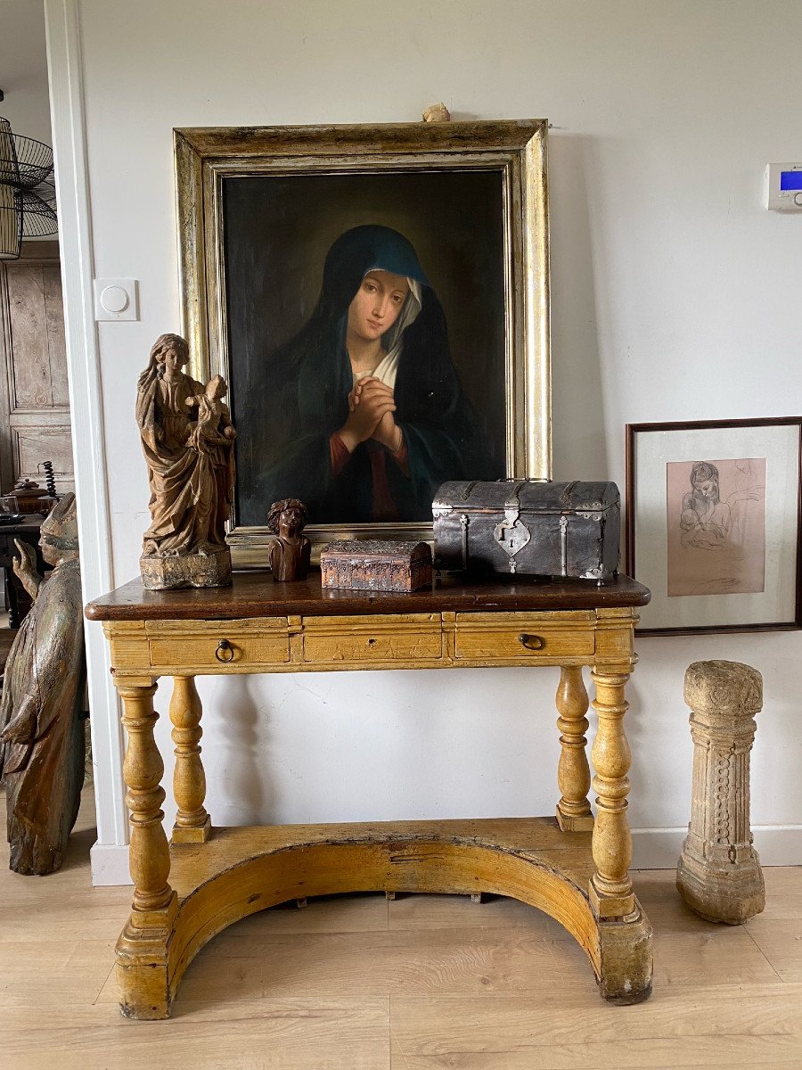 Virgin And Child - Alabaster - 17th Century -photo-5