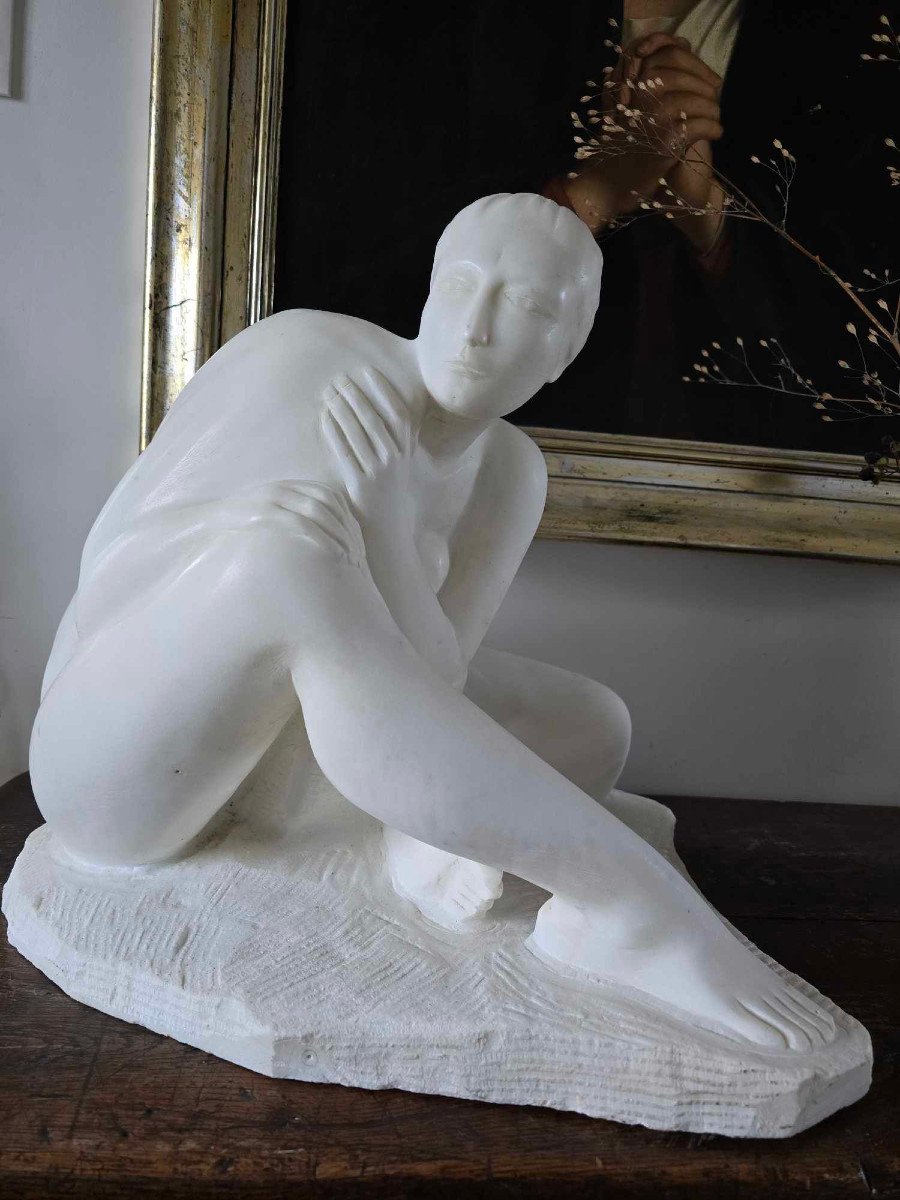 Woman With Shawl - Carrara Marble - Angela Cassanello -photo-2