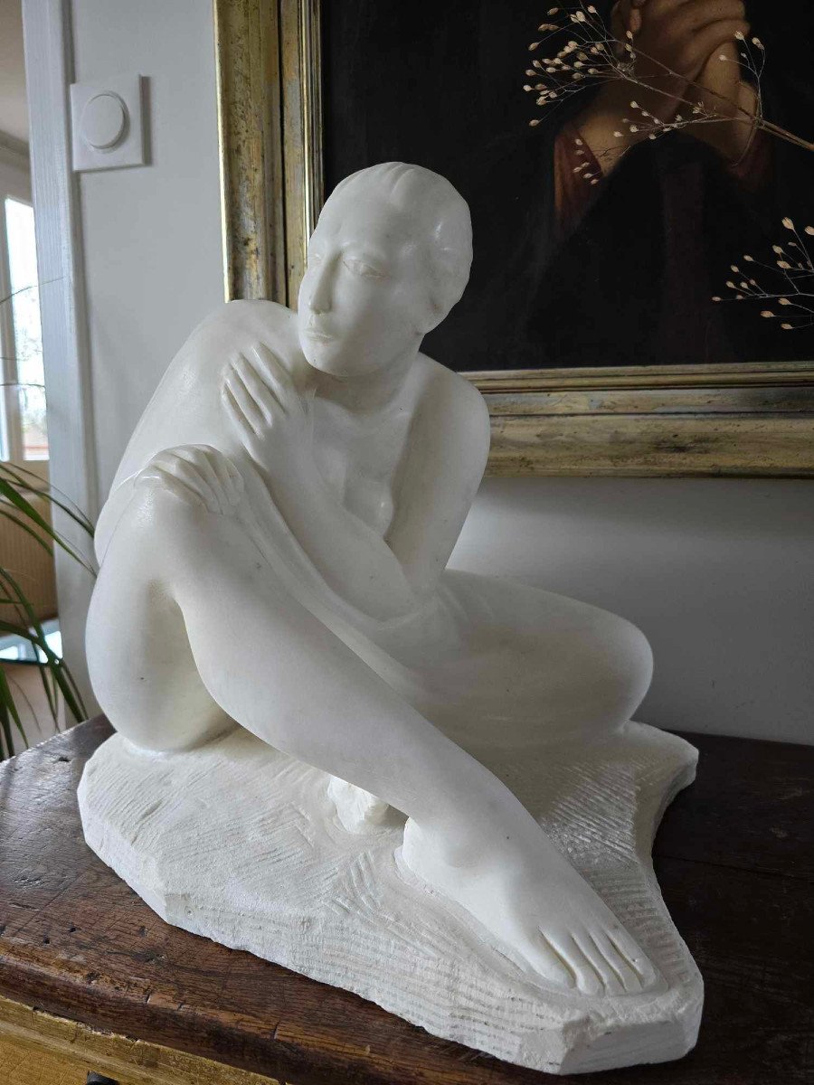 Woman With Shawl - Carrara Marble - Angela Cassanello 