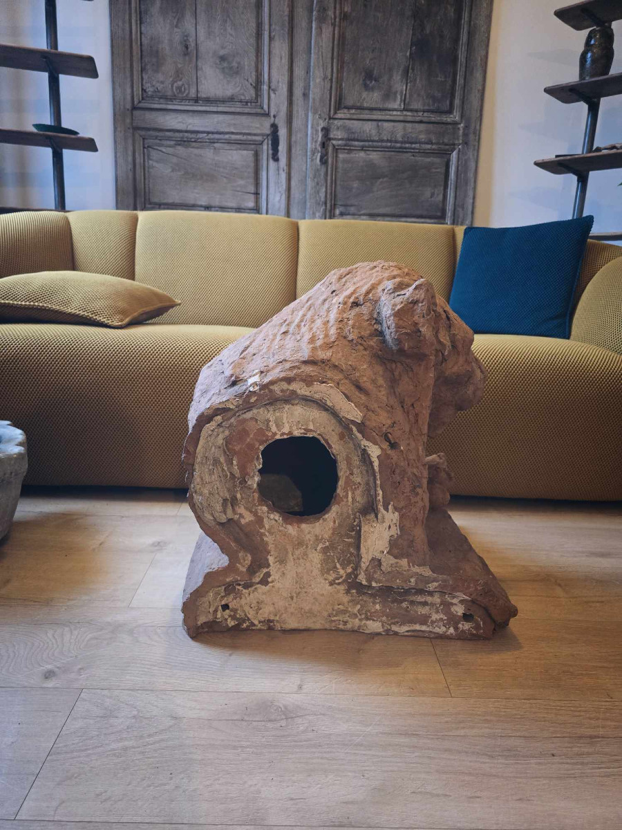 Lion Of The Perron Of A Private Hotel - Return From Egypt - Terracotta-photo-5