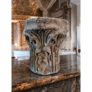 Byzantine Capital - Marble - 8th Or 9th Century