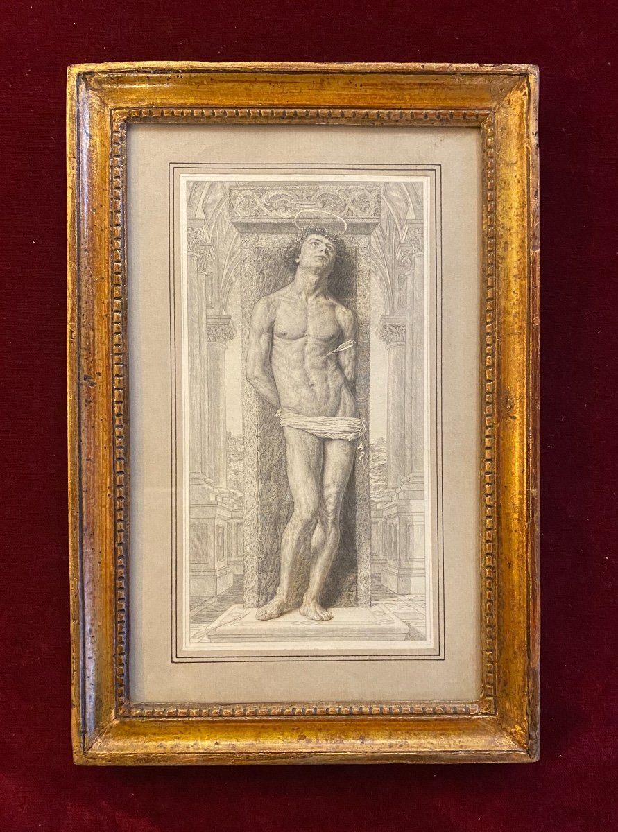 Saint Sebastian Engraving - 18th Century Frame