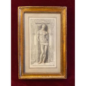 Saint Sebastian Engraving - 18th Century Frame