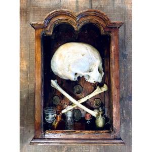 Memento Mori - Vanity - 19th Century - Real Skull 