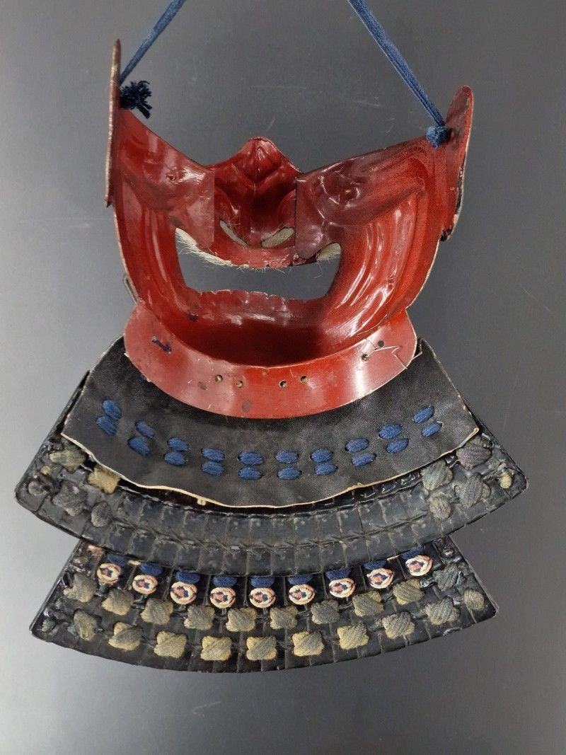 Mempo Japonais Masque Armure De Samourai  Epoque Edo Japon-photo-3