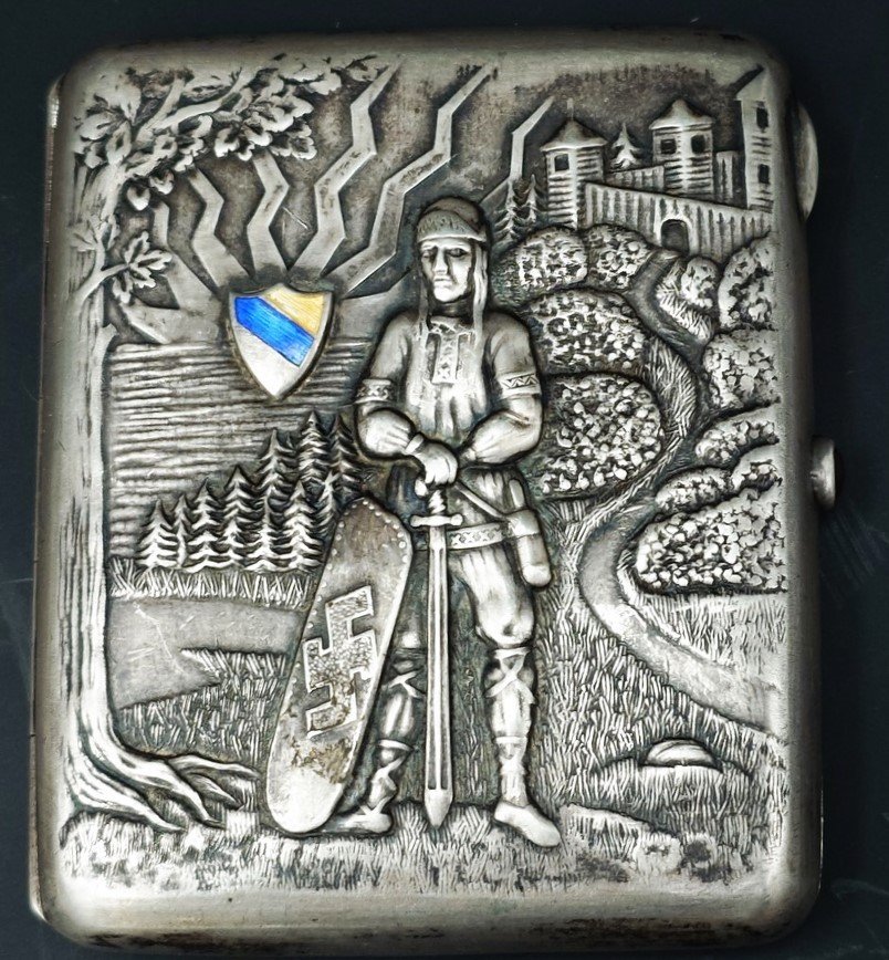 Cigarette Case In Russian Silver & Gold Bernhard Bergholtz - Latvian - Riga - Russia 20th-photo-4