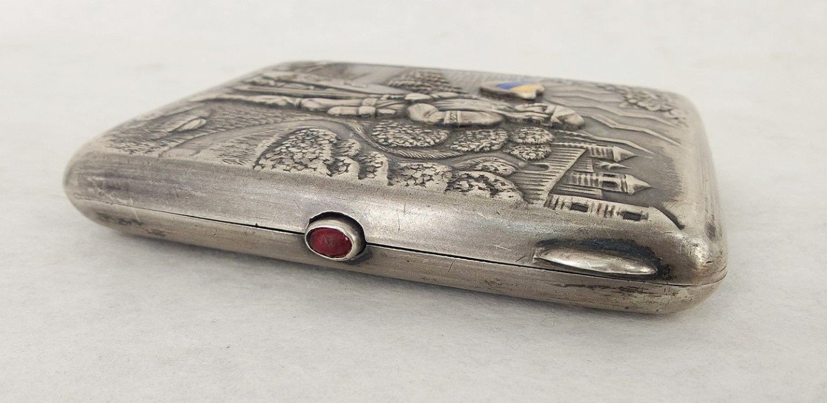 Cigarette Case In Russian Silver & Gold Bernhard Bergholtz - Latvian - Riga - Russia 20th-photo-5