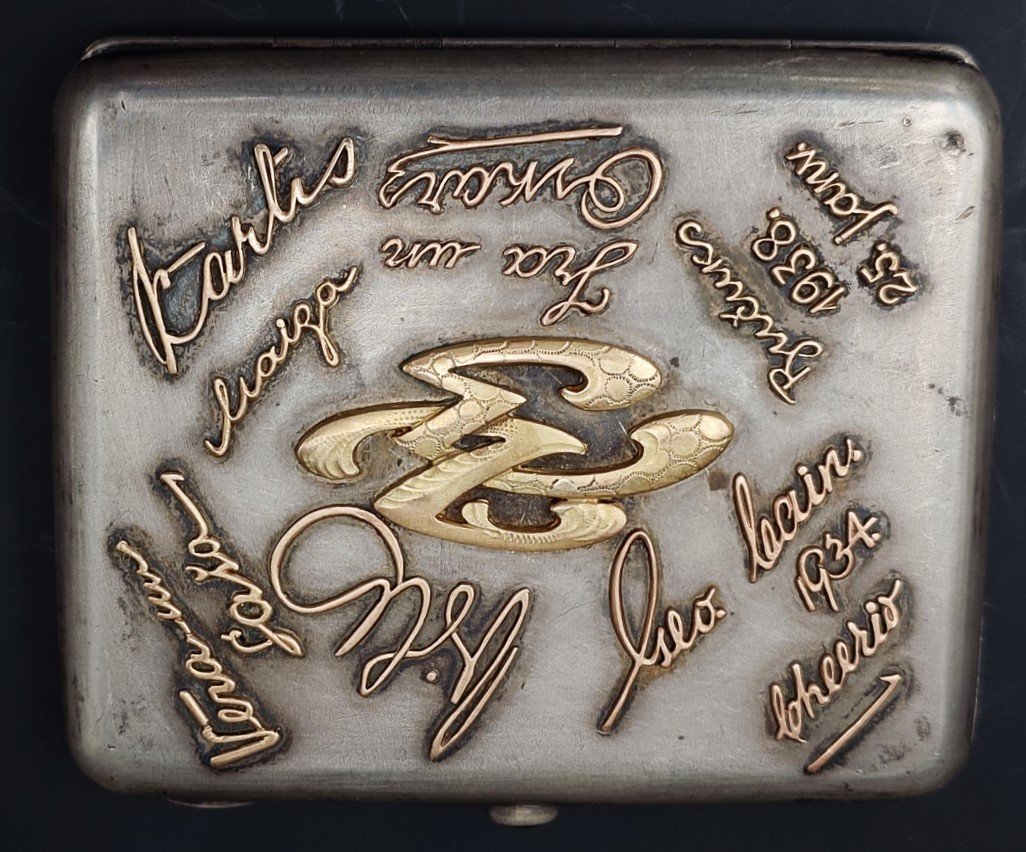 Cigarette Case In Russian Silver & Gold Bernhard Bergholtz - Latvian - Riga - Russia 20th