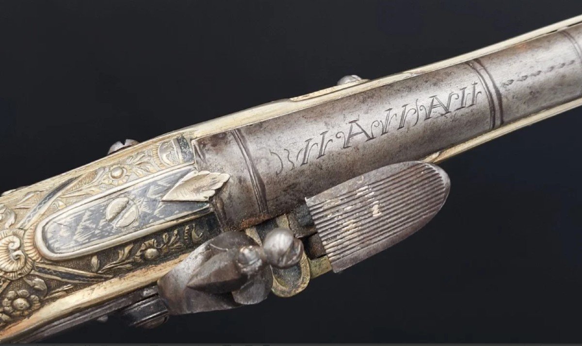 Kurud Flintlock Pistol In Silver-gilt (silver Gold) Ottoman Art Balkans Circa 1830 - Greece Malta 19th Century-photo-2