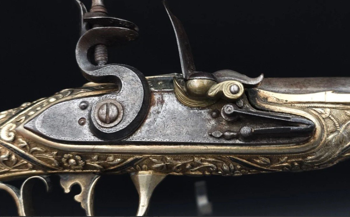 Kurud Flintlock Pistol In Silver-gilt (silver Gold) Ottoman Art Balkans Circa 1830 - Greece Malta 19th Century-photo-3