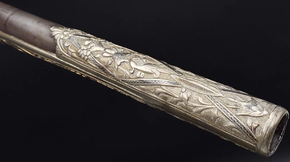 Kurud Flintlock Pistol In Silver-gilt (silver Gold) Ottoman Art Balkans Circa 1830 - Greece Malta 19th Century-photo-6