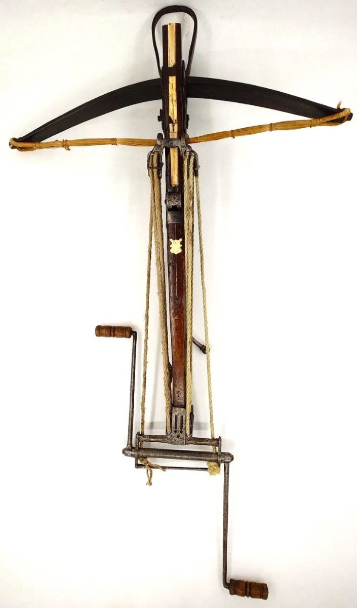 French Military Crossbow With Muffle 16th-17th Century Known As A Windlass - France Ancient Monarchy-photo-2