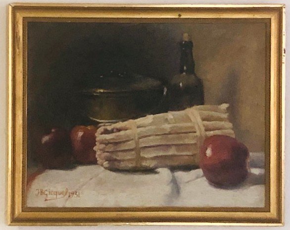 Still Life Oil On Canvas Jb Gicquel 1931