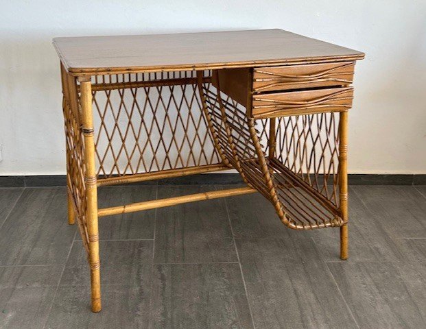 Bureau Vintage En Rotin 1950 ( Esprit Design Dal  - Vera..)