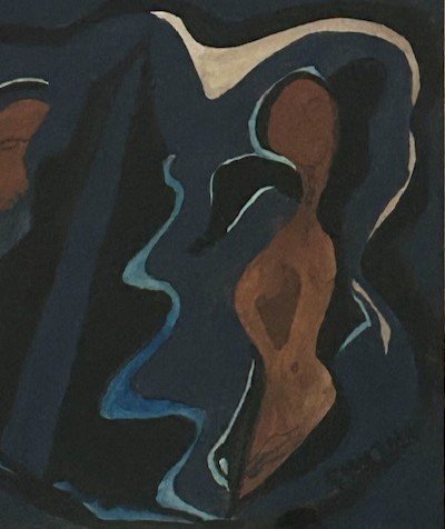 Gouache By Louis Albert Gayrin (1911-1971) Impressionism Braque Neo Cubism-photo-4