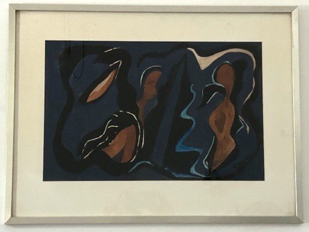 Gouache By Louis Albert Gayrin (1911-1971) Impressionism Braque Neo Cubism