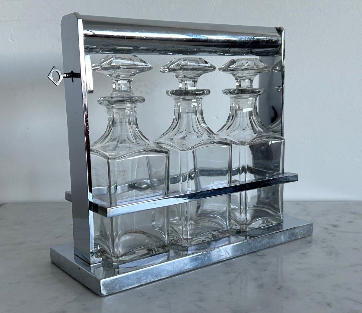 Modernist Liqueur Service Design By Jacques Adnet Circa 1930 (crystal - Baccarat)