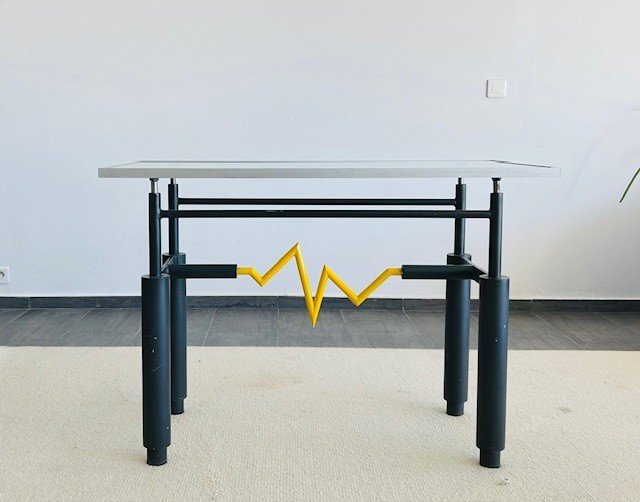 Console / Table Design Leopold Gest 1980 (memphis Spirit - Starck - Sottsas..)-photo-3