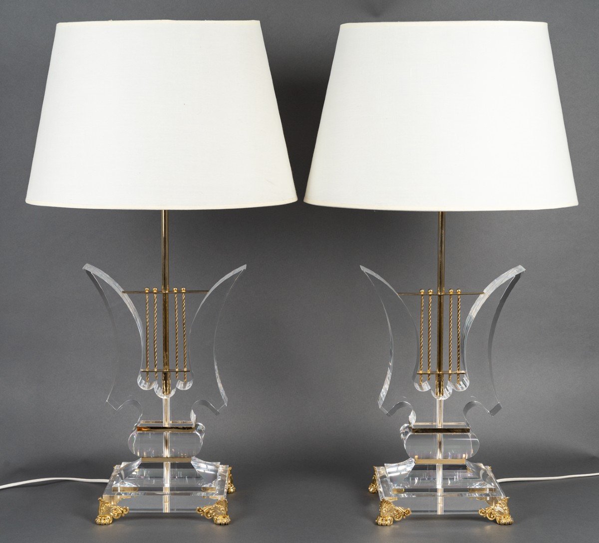 Paire De Lampes "hollywood Regency"-photo-1