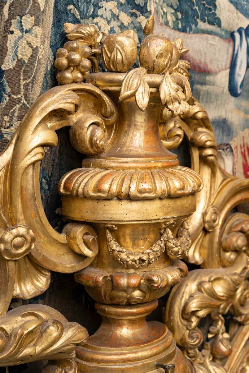 Important Italian Elements In Carved Wood From The 18th Century.-photo-3