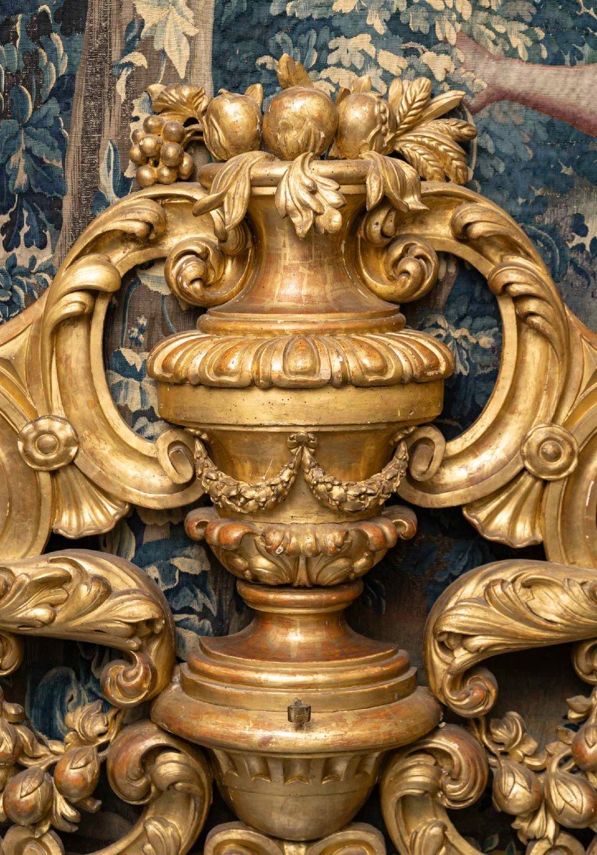 Important Italian Elements In Carved Wood From The 18th Century.-photo-4