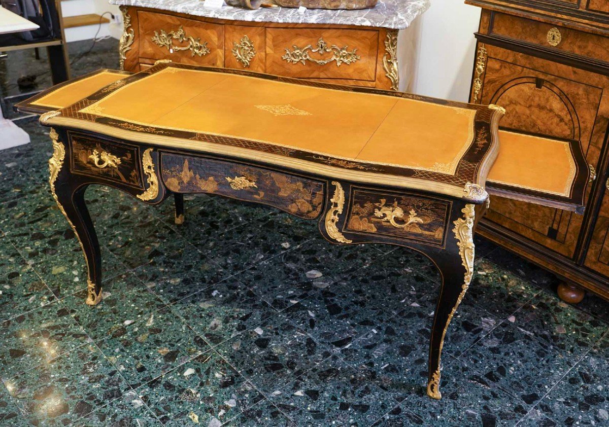 Bureau Laqué de Style Louis XV.-photo-4