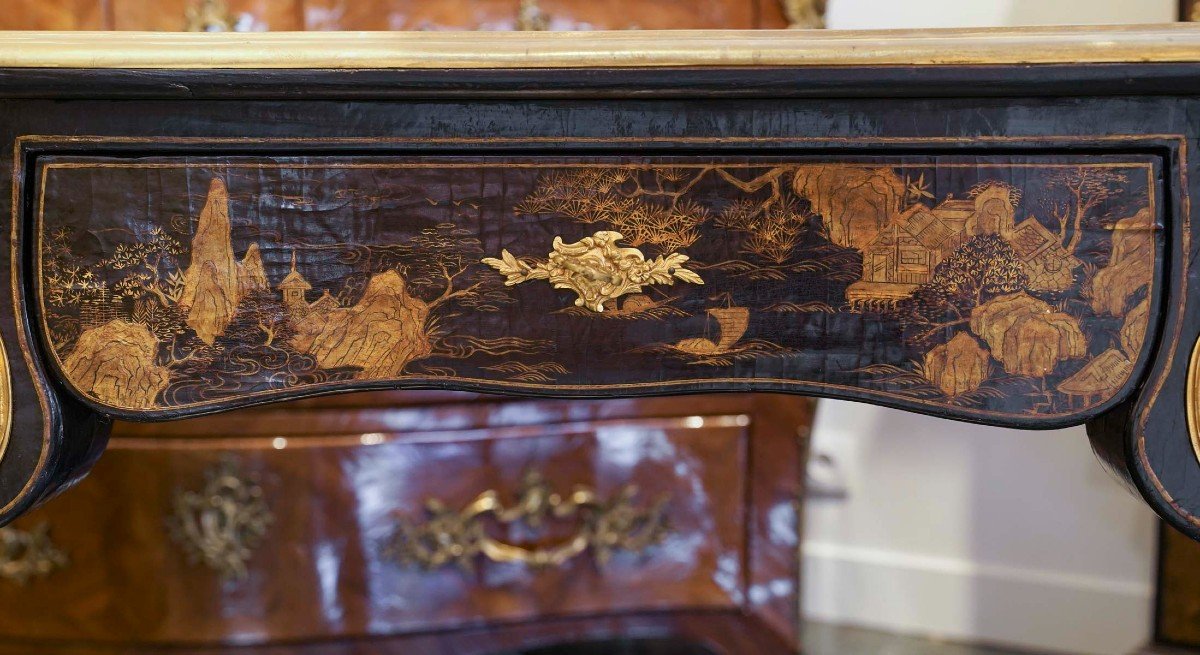 Bureau Laqué de Style Louis XV.-photo-2