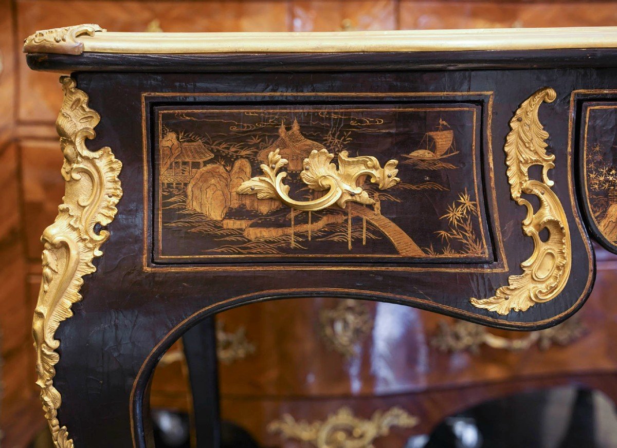 Bureau Laqué de Style Louis XV.-photo-4