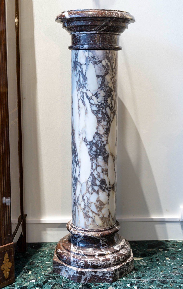 19th Century Marble Column With Rotating Top.-photo-2